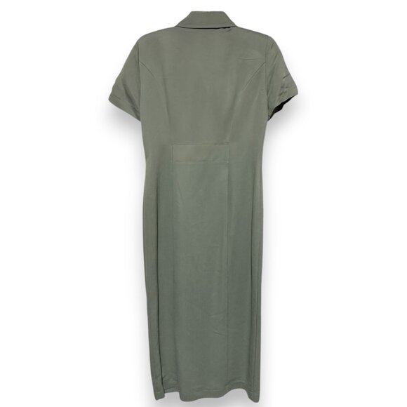 Jessica Howard VTG 90s Olive Sage Green Button Front Form Fitting Size 8 Petite - Picture 5 of 5